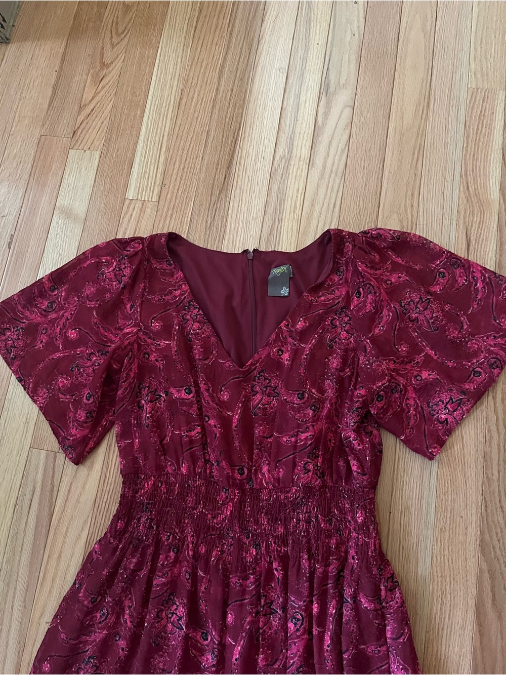 Taylor Pink Paisley Print Wide Leg Jumpsuit 10 Flowy Romantic Cottagecore Summer - Picture 4 of 12